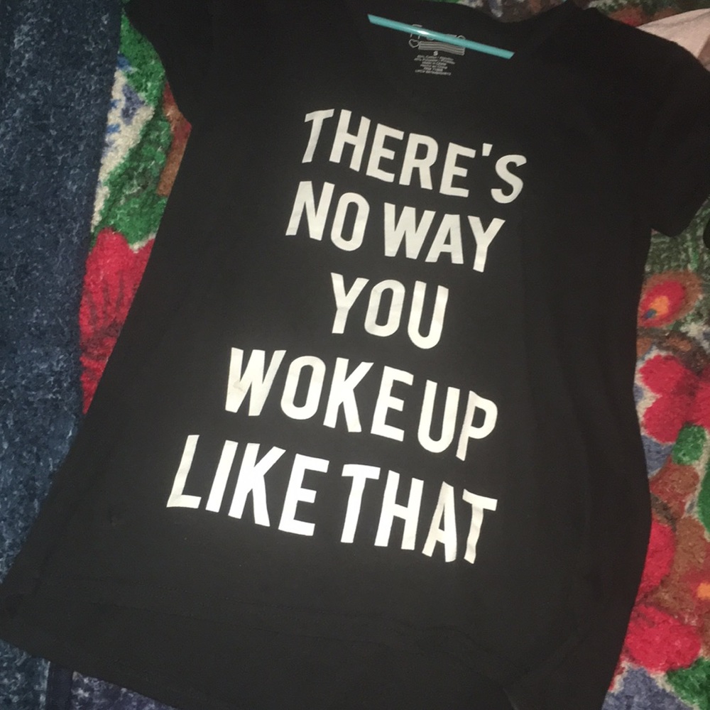 Black graph tee with white lettering